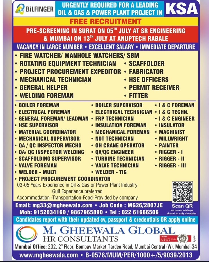 URGENT REQUIREMENT FOR KSA