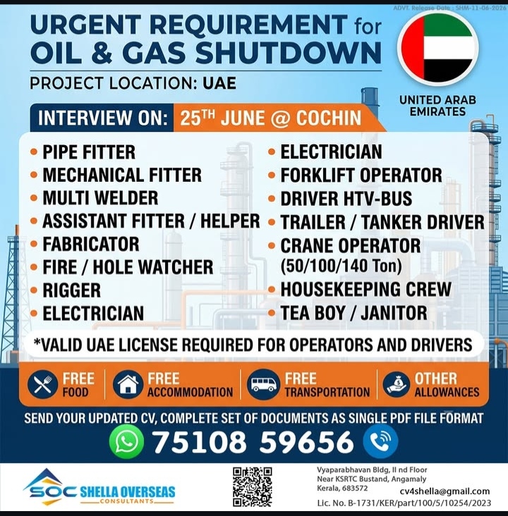 Urgent requirement in UAE