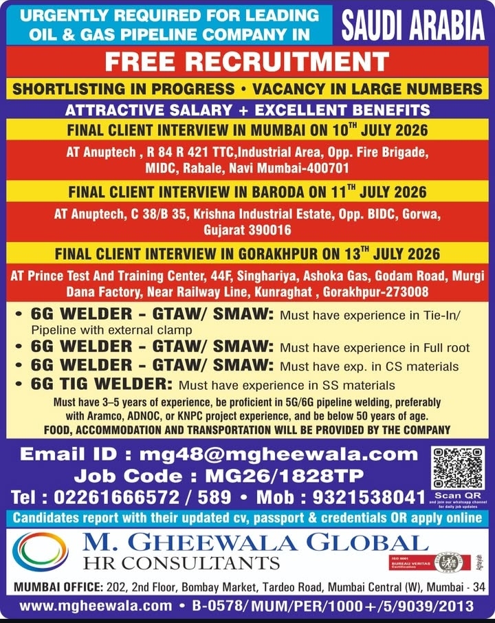 URGENT REQUIREMENT OF SAUDI ARABIA