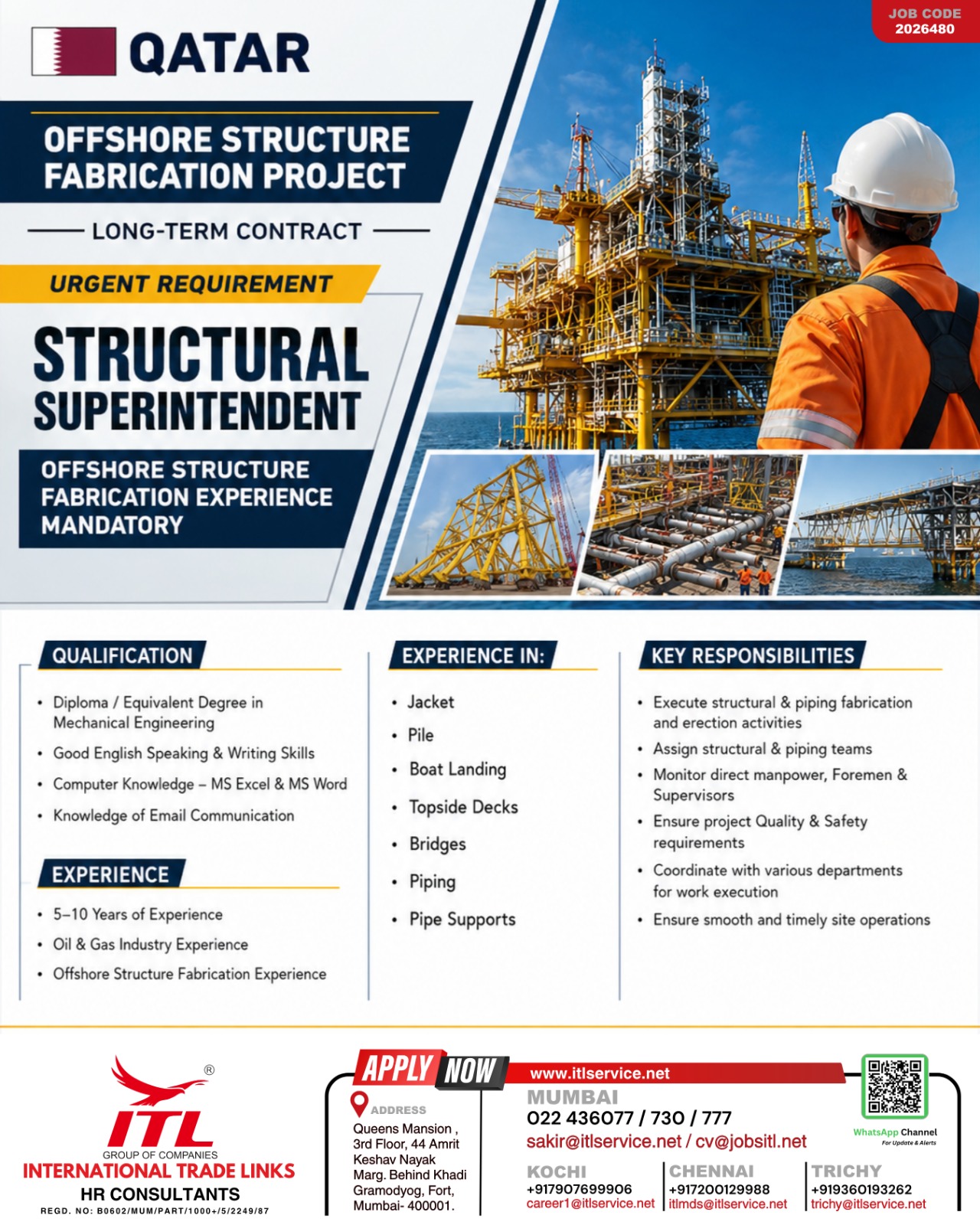 Urgent Requirement: Structural Superintendent (Qatar)