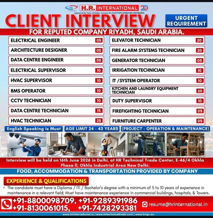 Urgent requirement