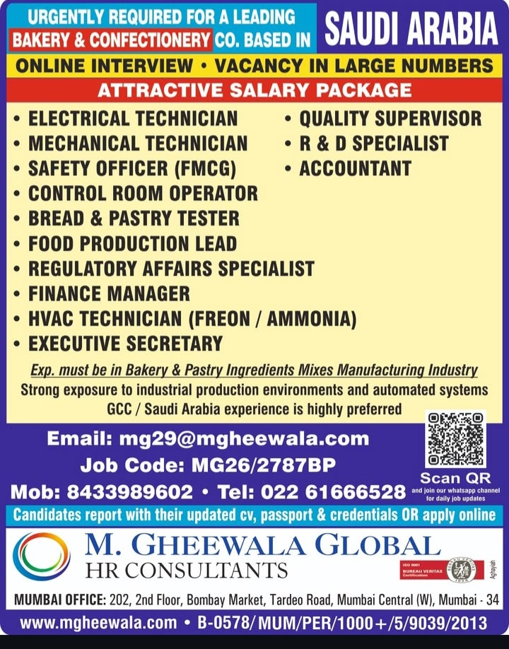 Urgently required for a bakery