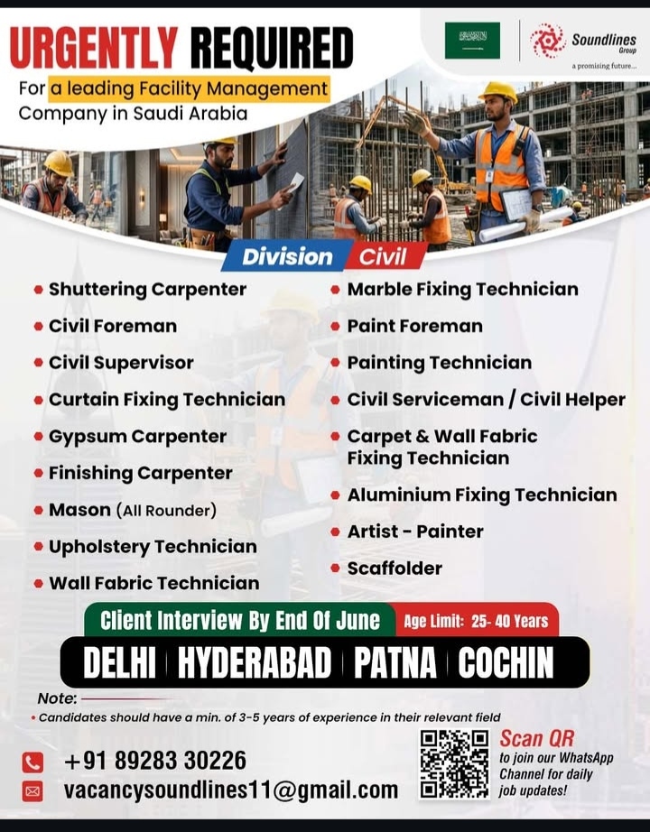 Urgently required in KSA