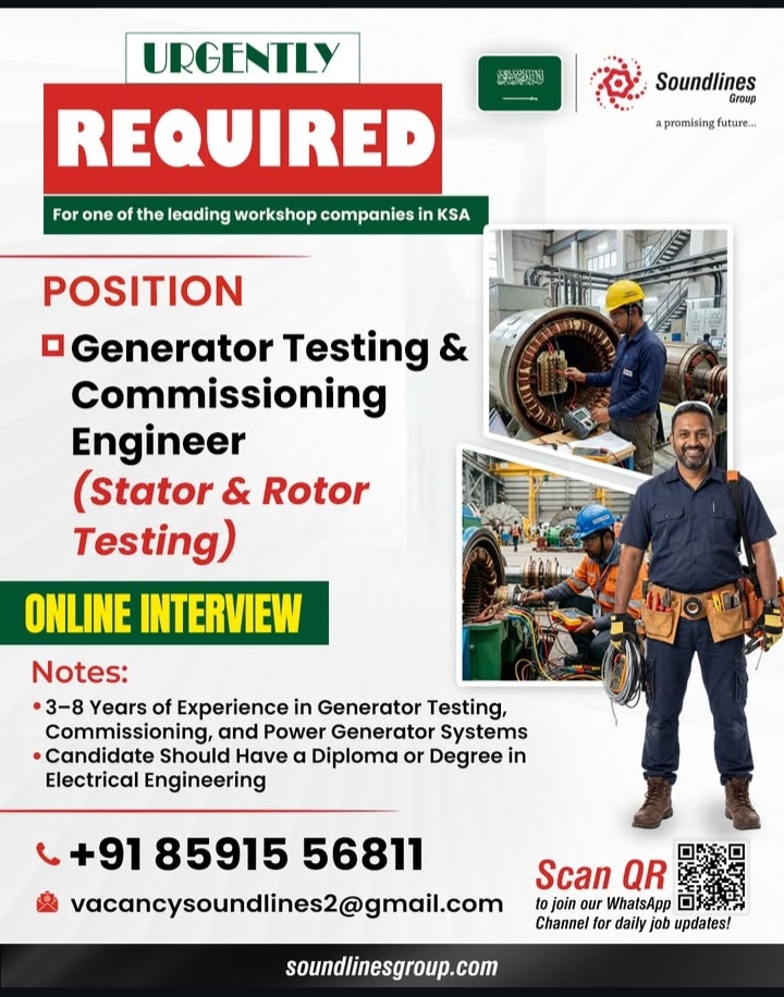 Urgently required in KSA