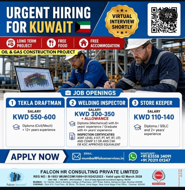 URGWNT HIRING FOR KUWAIT