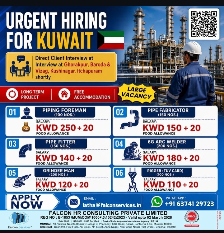 URGWNT HIRING FOR KUWAIT