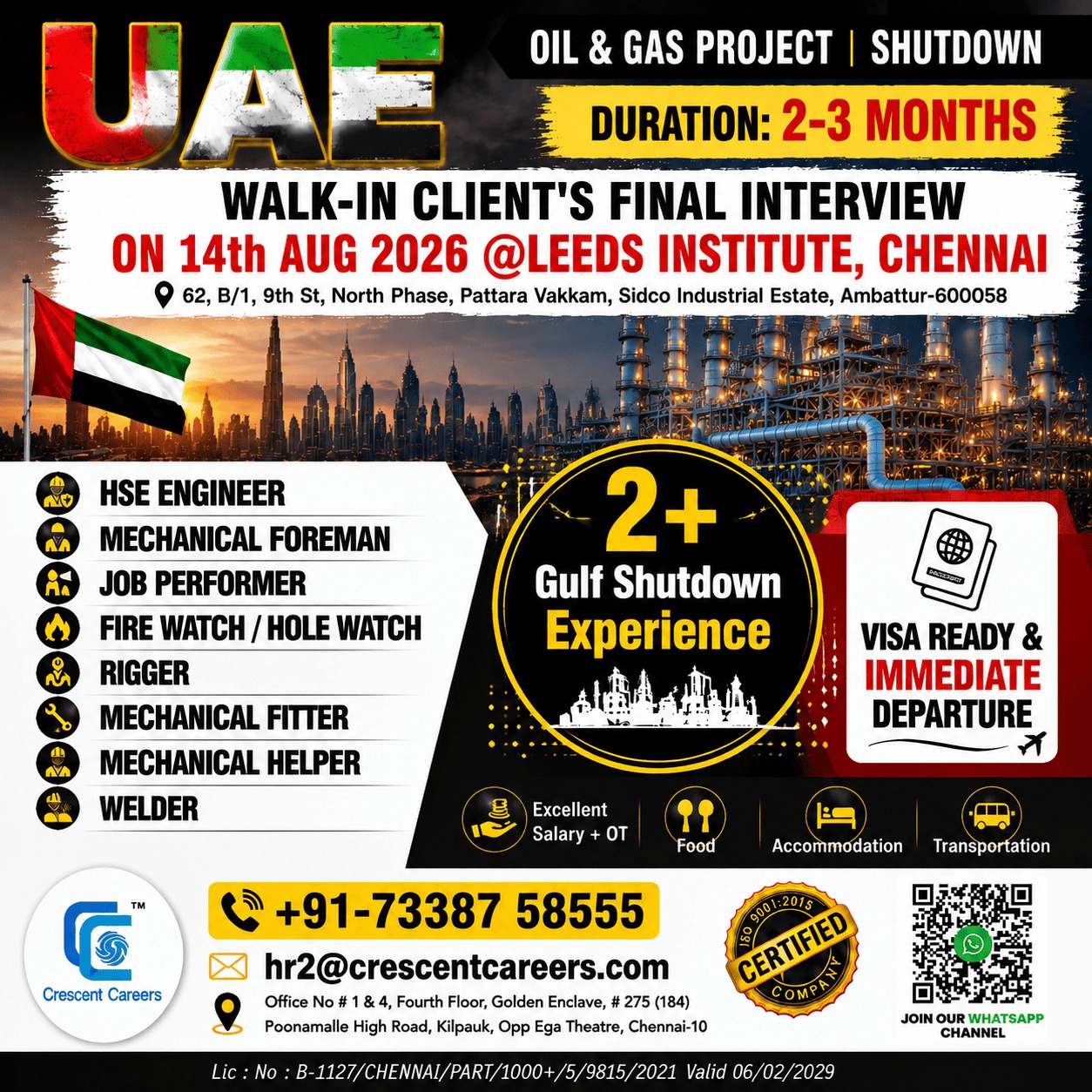 Walk-In Final Interview for UAE Shutdown Project