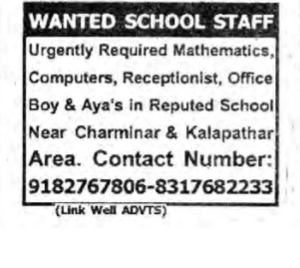 wanted school staff
