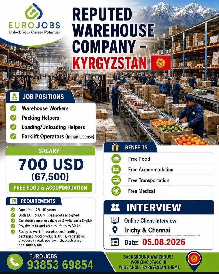 Warehouse Job Openings in Kyrgyzstan – EuroJobs Recruitment
