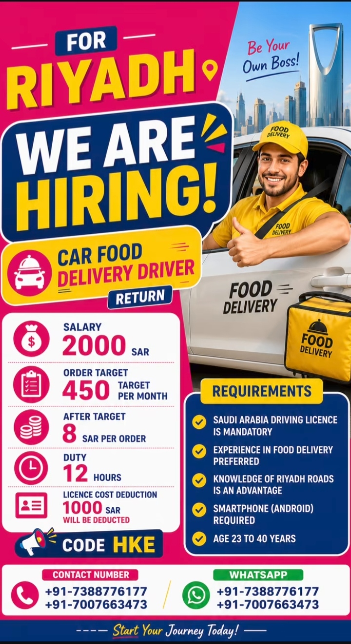 We are hiring for car driver