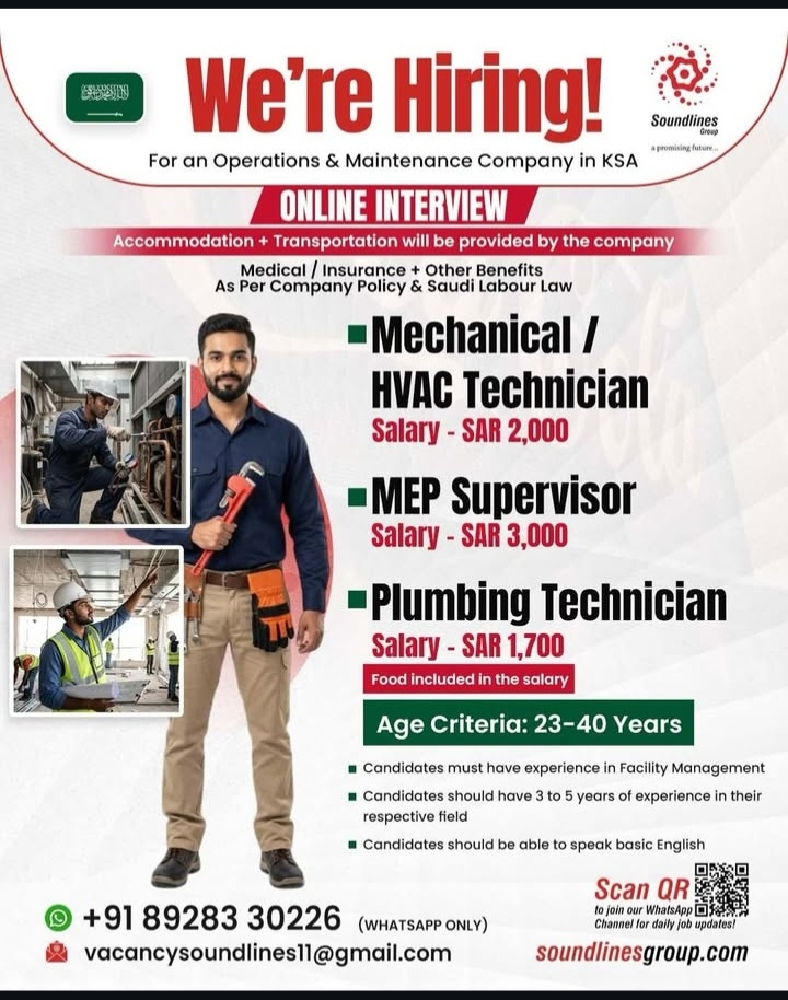 WE ARE HIRING FOR KSA