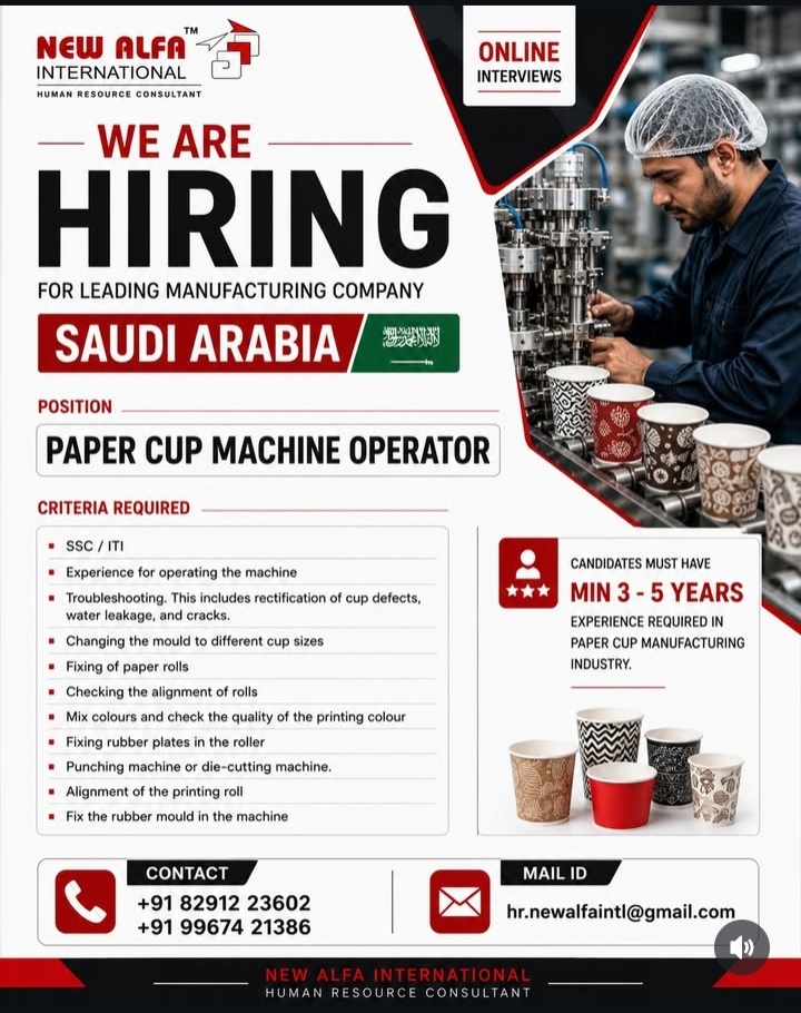 we are hiring for Saudi Arabia