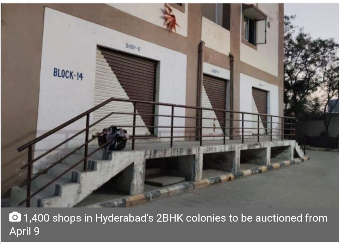 1,400 shops in Hyderabad’s 2BHK colonies to be auctioned from April 9