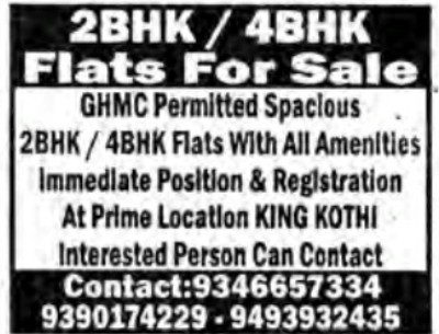 2BHK / 4BHK FLATS FOR SALE