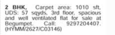 2BHK FLAT FOR SALE AT BEGUMPET