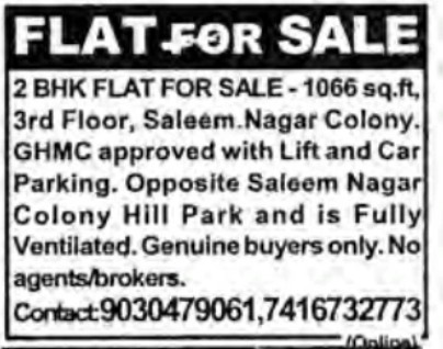 2BHK FLAT FOR SALE