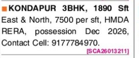 3 BHK FLAT FOR SALE