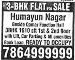 3 Bhk Flats for sale