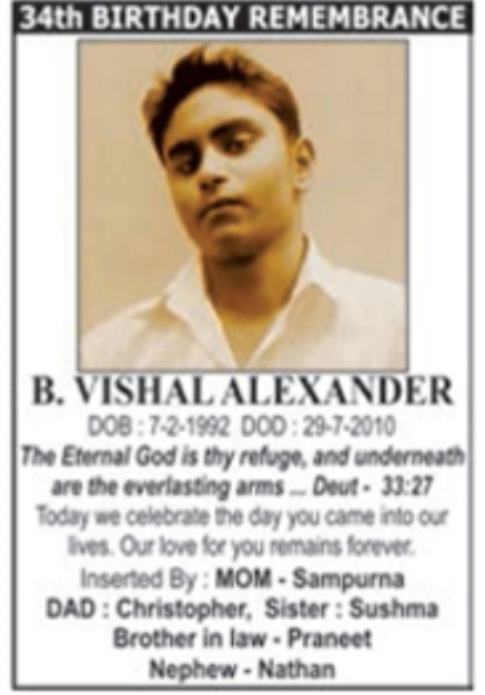 34th birthday Rememberance