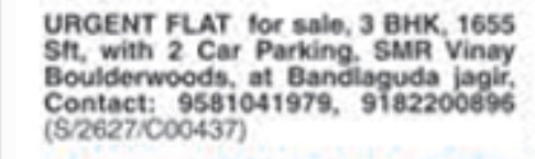 3BHK FLAT FOR SALE- Bandlaguda Jagir
