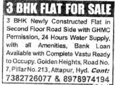 3BHK FLAT FOR SALE