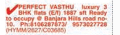 3BHK FLATS AT BANJARA HILLS