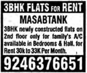 3BHK FLATS FOR RENT