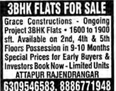 3BHK FLATS FOR SALE