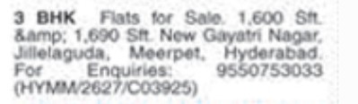 3BHK FLATS FOR SALE