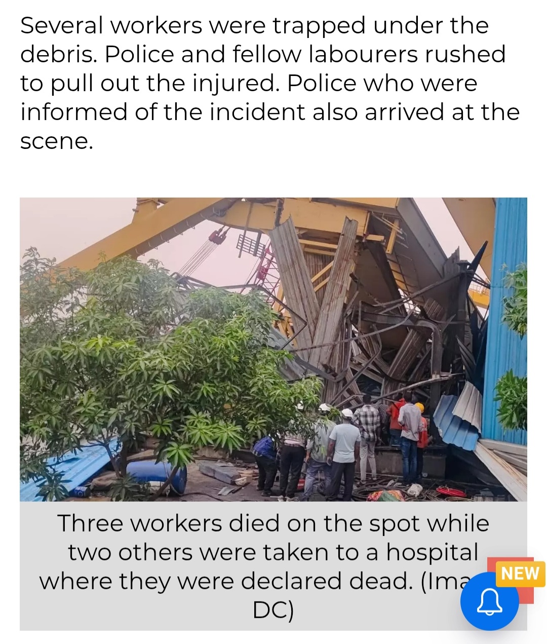 5 Dead, 11 Hurt As Storm Pulls Down 2 NCC cranes