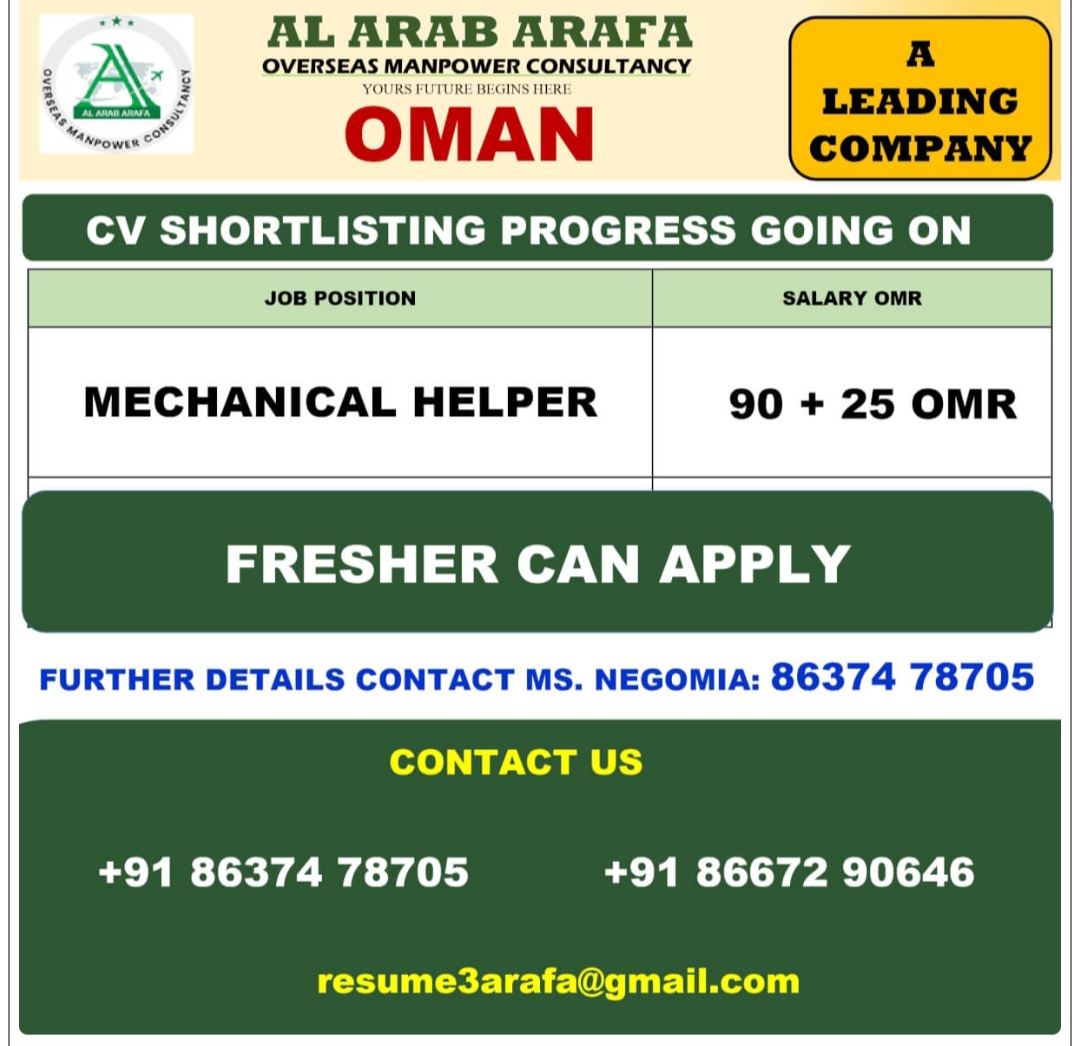 A LEADING COMPANY IS HIRING FOR SAUDI ARABIA