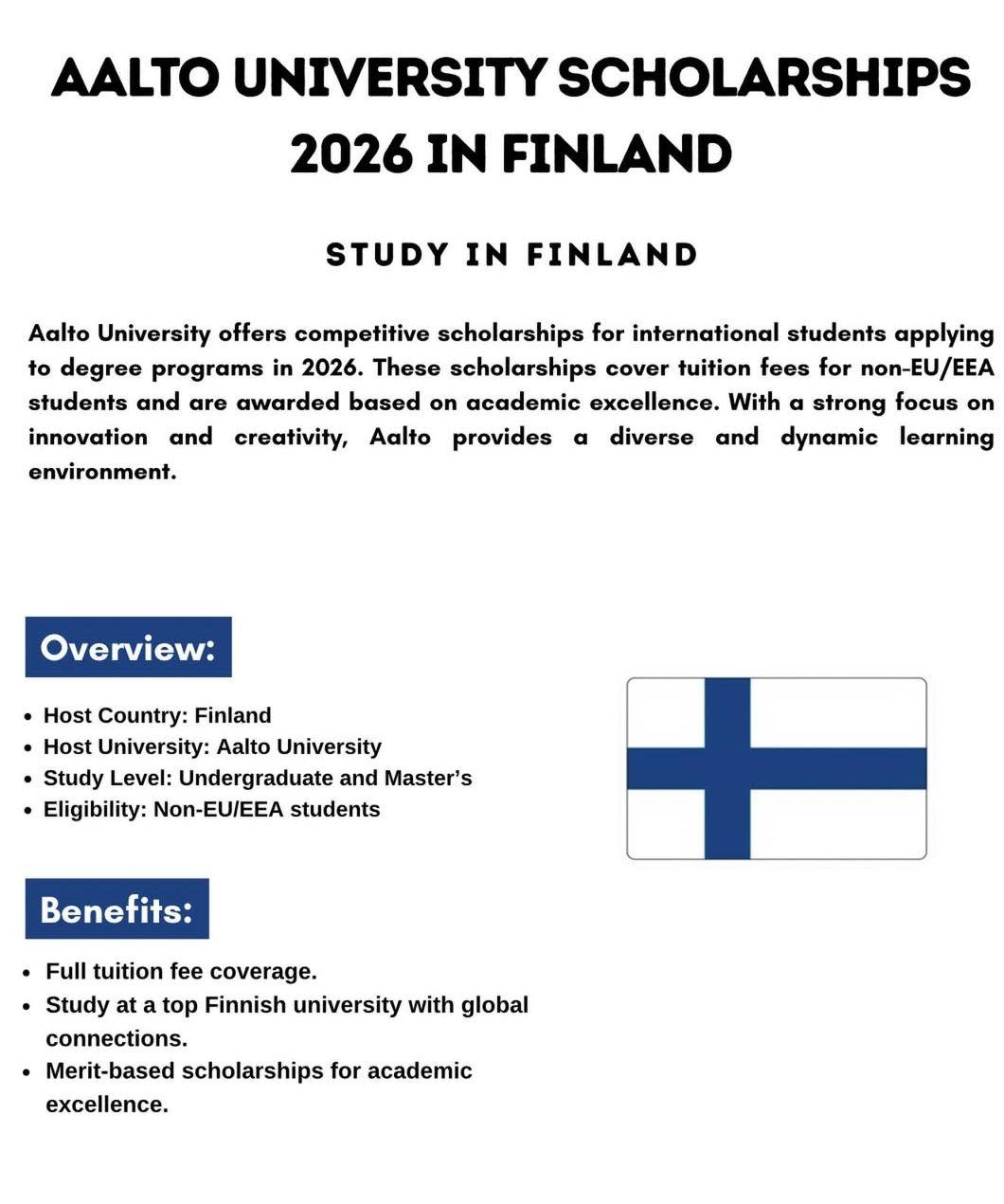 AALTO UNIVERSITY SCHOLARSHIPS 2026 IN FINLAND