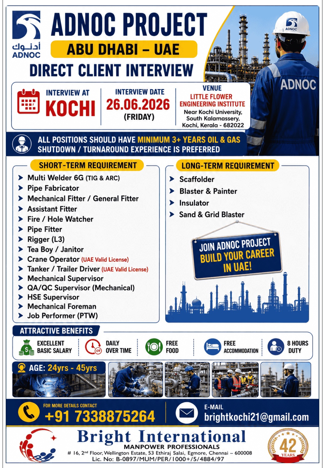 ADNOC PROJECT HIRING FOR ABU DHABI