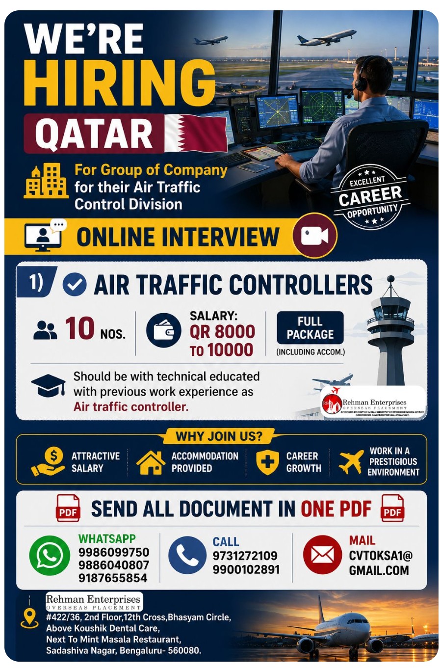 Air Traffic Controller Recruitment for Qatar