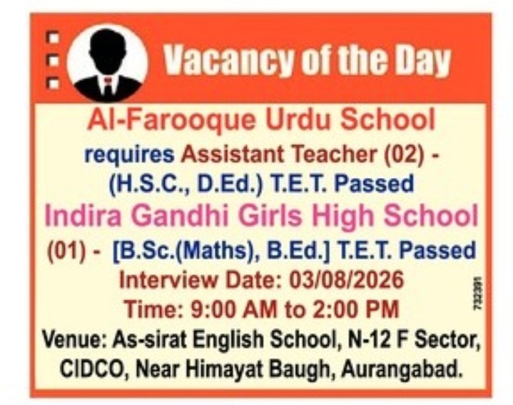 AL FAROOQUE URDU SCHOOL IS RECRUITING