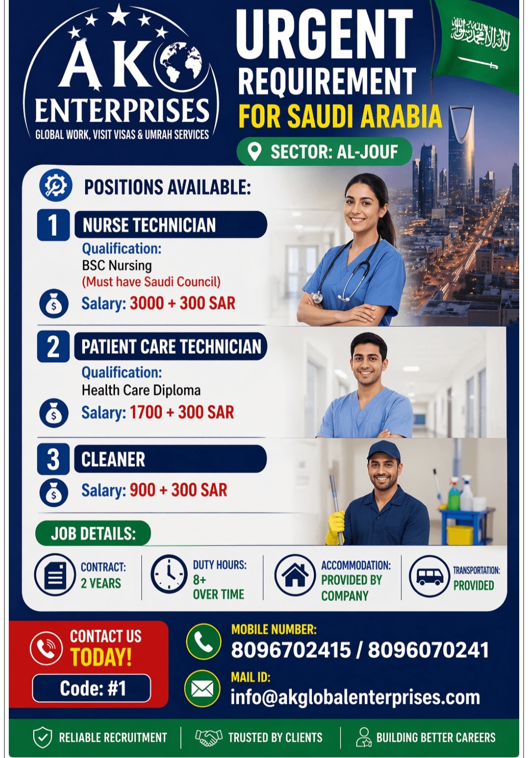 AL JOUF IS RECRUITING FRO VARIOUS POSITION