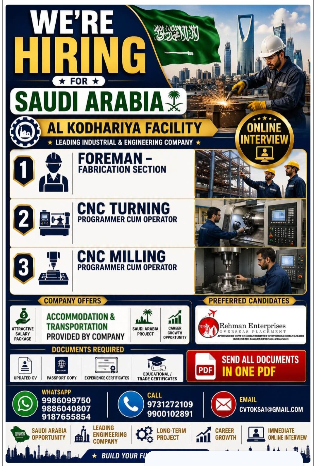 AL KHODHARIYAH FACILITY MANAGEMENT COMPANY IS HIRING