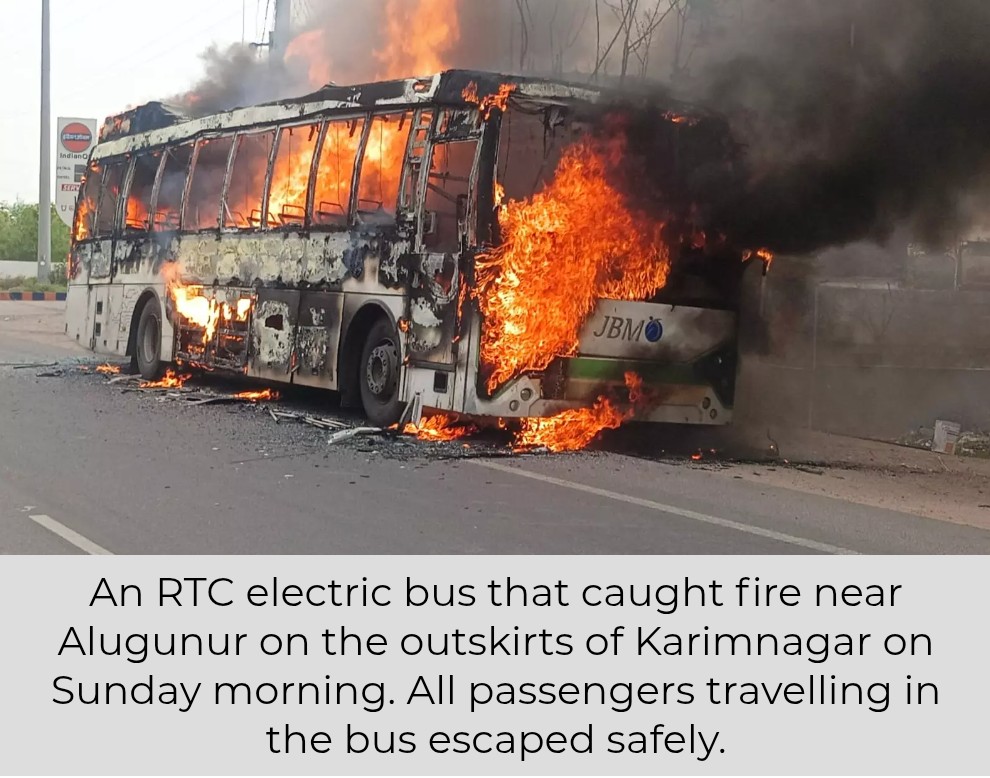 Alert Driver Saves 40 Passengers From RTC Bus Fire