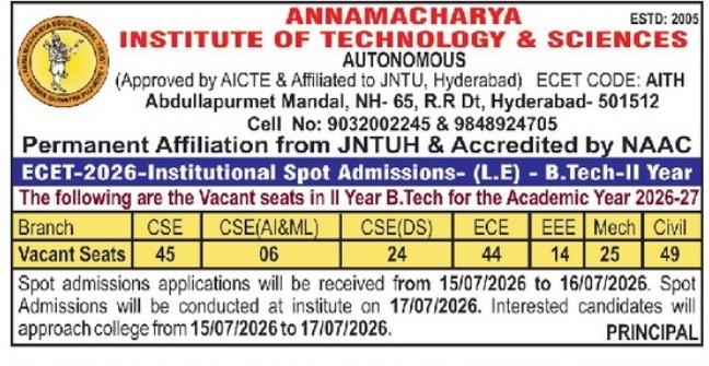 ANNAMACHARYA INSTITUTE OF TECHNOLOGY AND SCIENCE