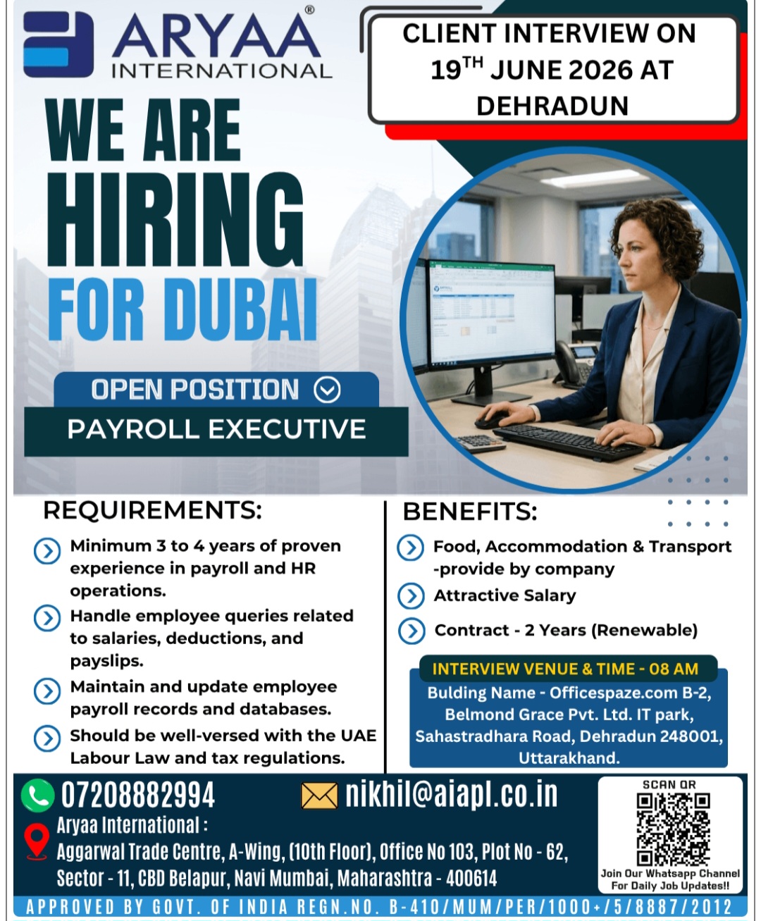 ARYAA INTERNATIONAL IS HIRING FOR DUBAI