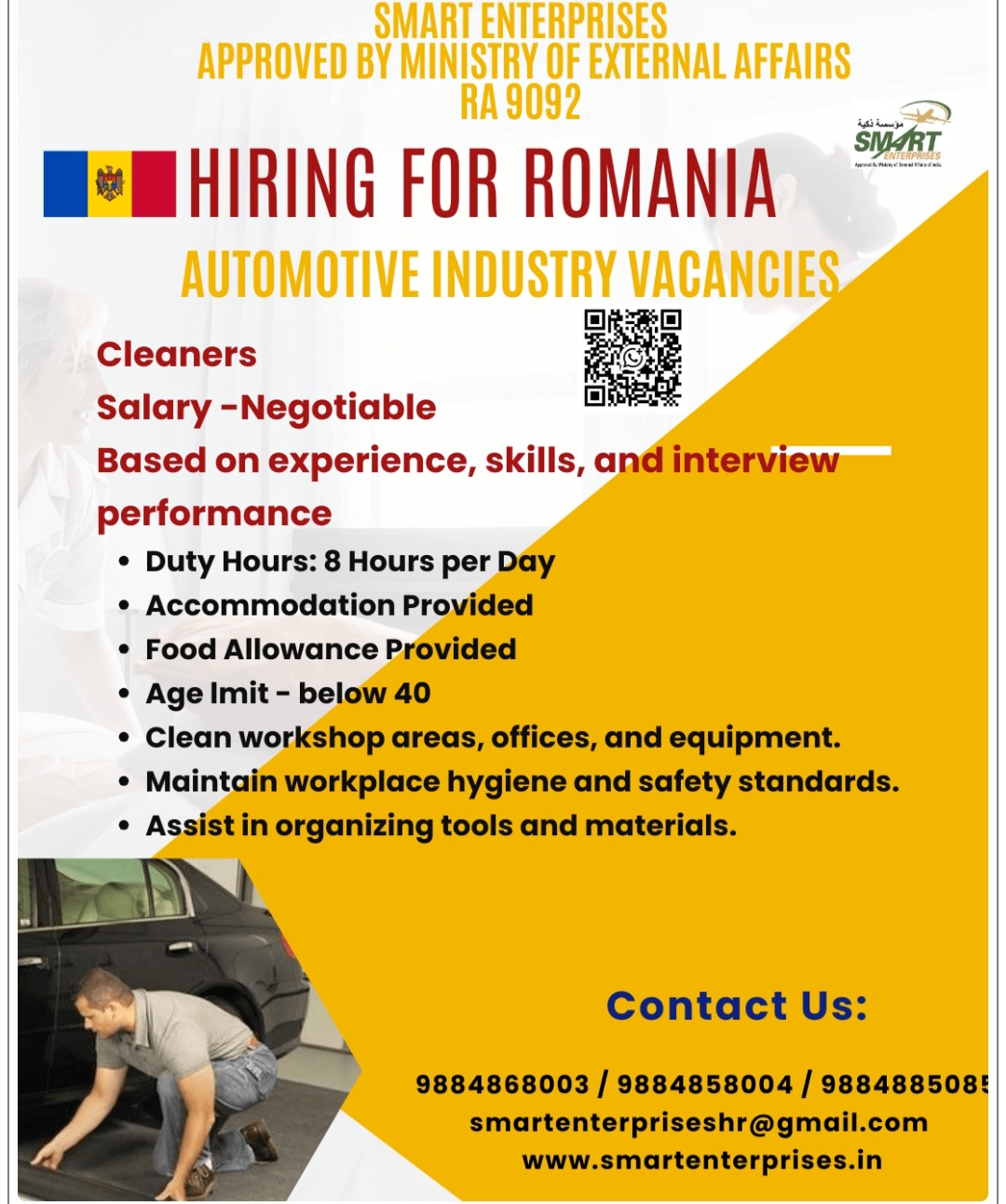 AUTOMOTIVE INDUSTRY VACANCY FOR ROMANIA