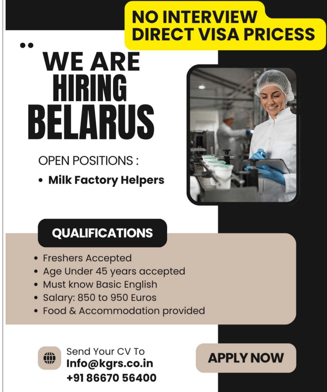 BELARUS IS HIRING NO INTERVIEW DIRECT VISA PROCESS