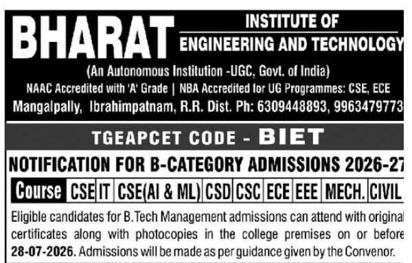 BHARAT INSTITUTE OF ENGINEERING AND TECHNOLOGY