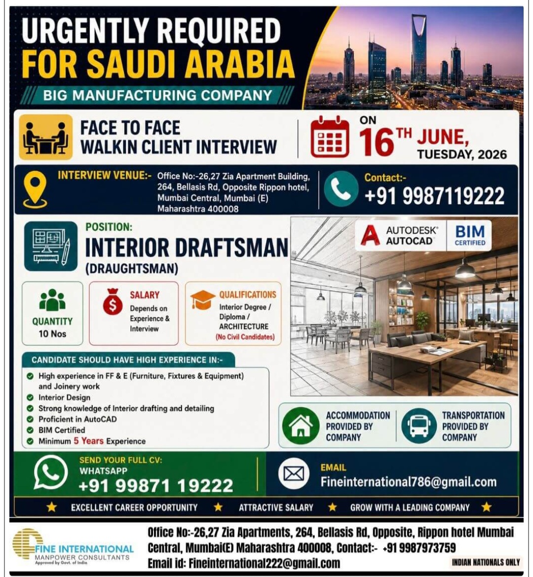 BIG MANUFACTURING COMPANY IS HIRING FOR SAUDI ARABIA