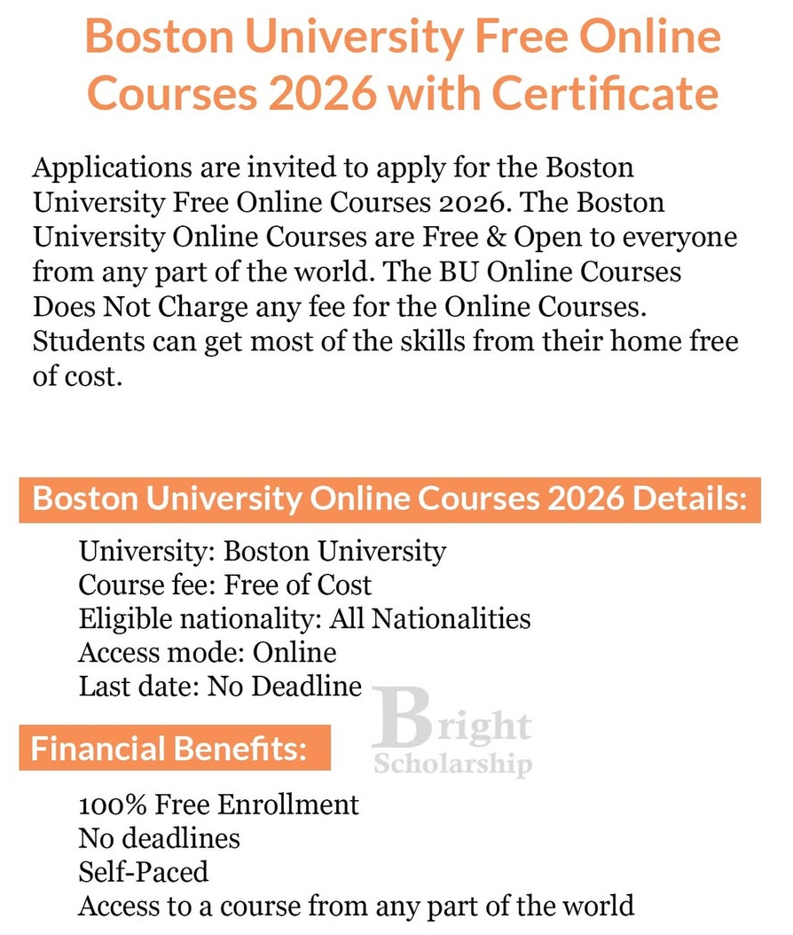 BOSTON UNIVERSITY FREE ONLINE COURSES 2026 WITH CERTIFICATE