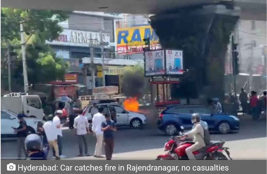 Car catches fire in Rajendranagar, no casualties
