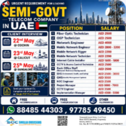 CCTV, Access Control Technician, EHS, QMS, NOC Engineer, Project Manager, CCTV Engineer, Implementation Manager UAE