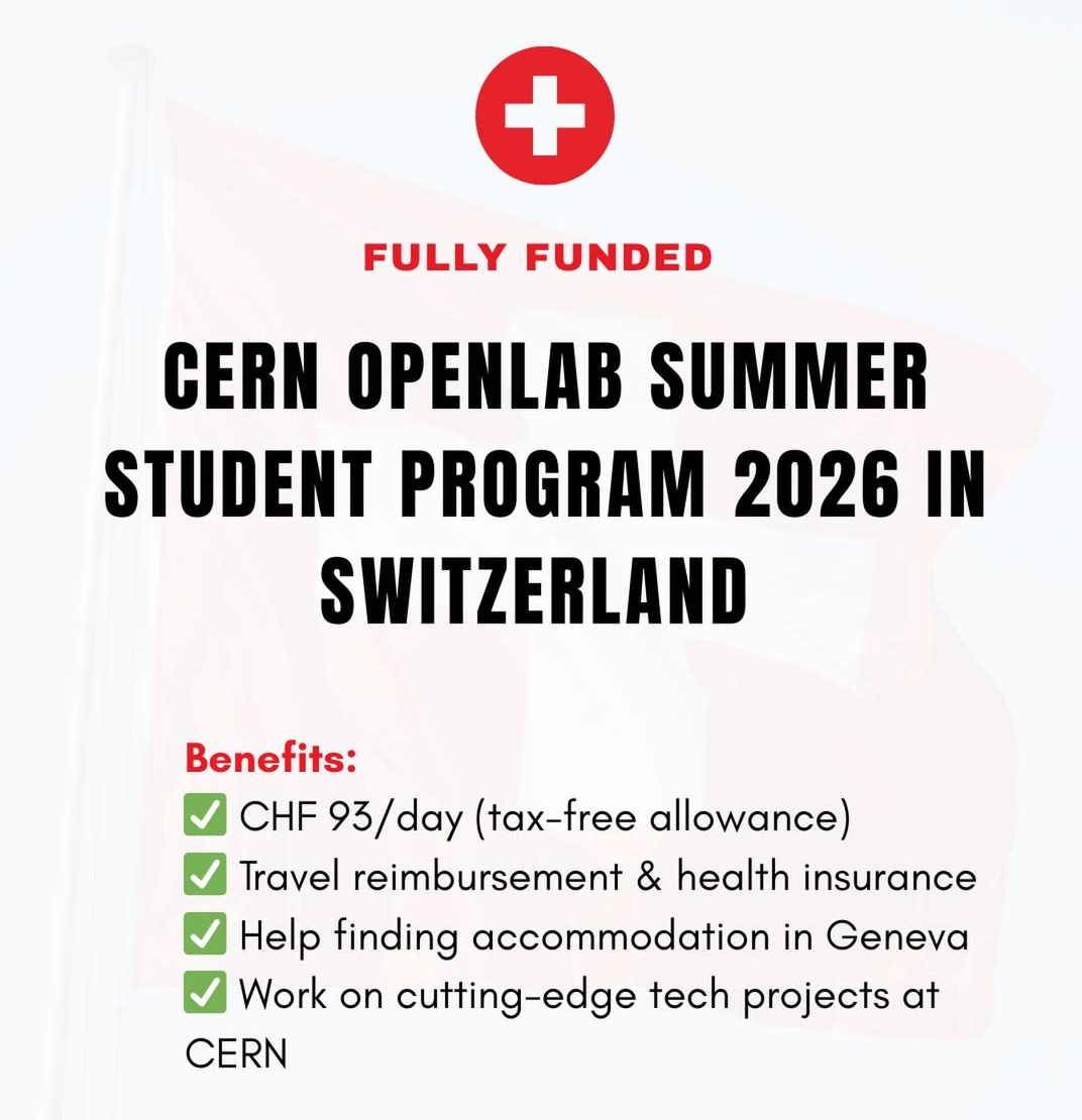 CERN OPENLAB SUMMER STUDENTS PROGRAM 2026 IN SWITZERLAND