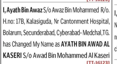 CHANGE OF NAME