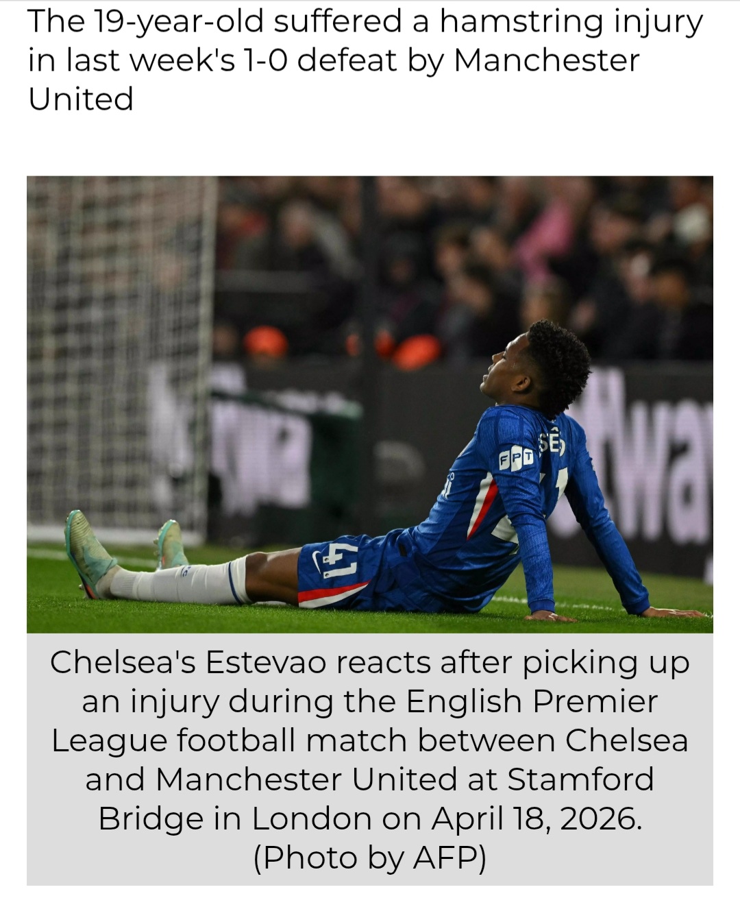 Chelsea's Estevao Out For Season, FIFA World Cup in Doubt